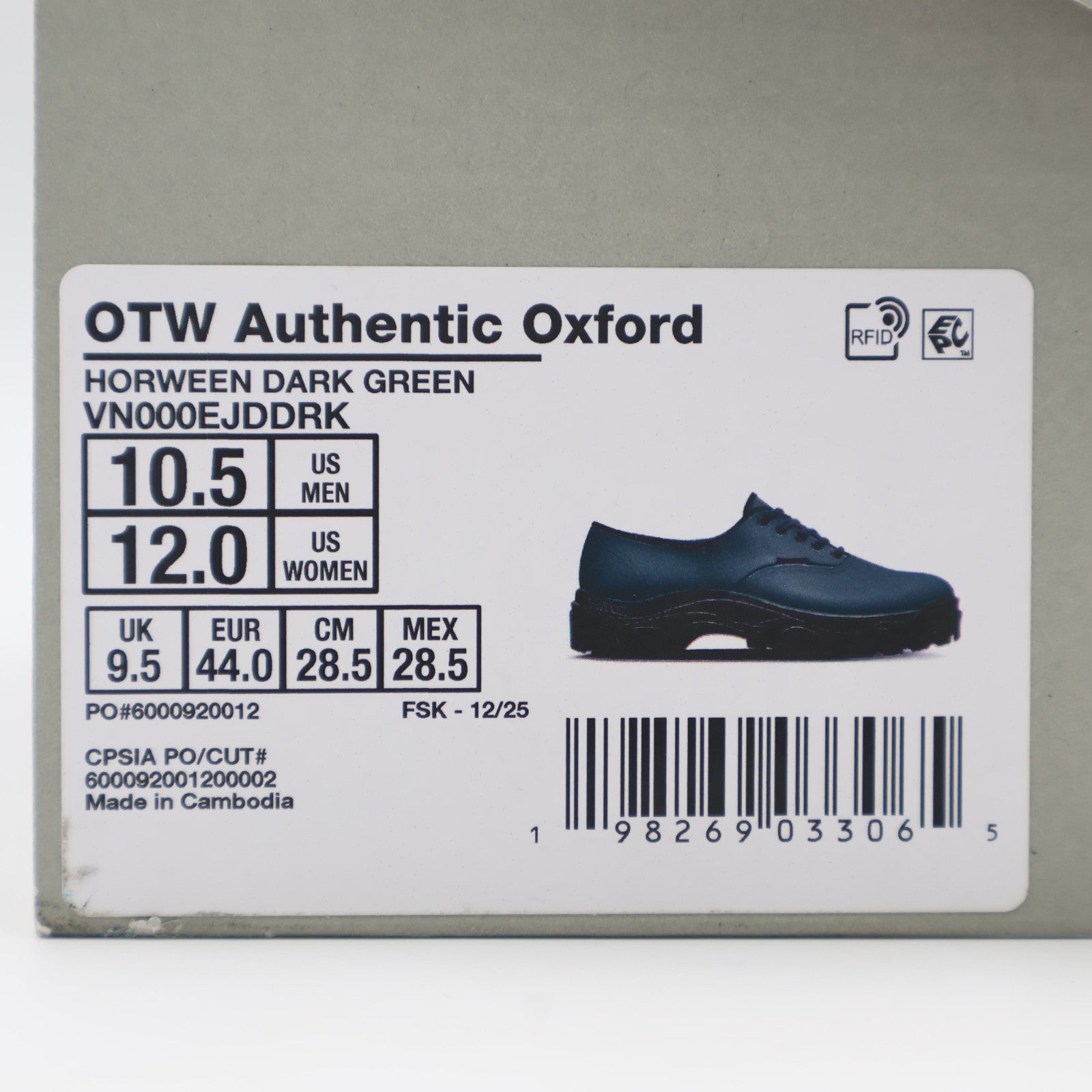 VN000EJDDRK Vans OTW AUTHENTIC OXFORD HORWEEN DARK GREEN (Men's)