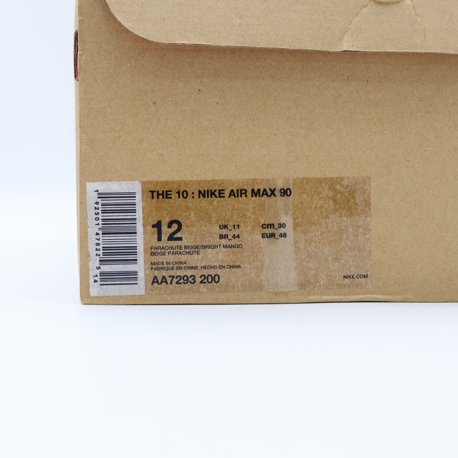 AA7293-200 Nike Air Max 90 Off-White Desert Ore Hyper Jade Bright Mango (Men's)