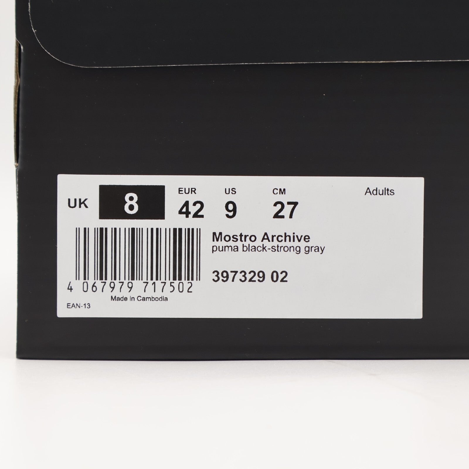 397329-02 Puma Mostro Archive Black (Men's)