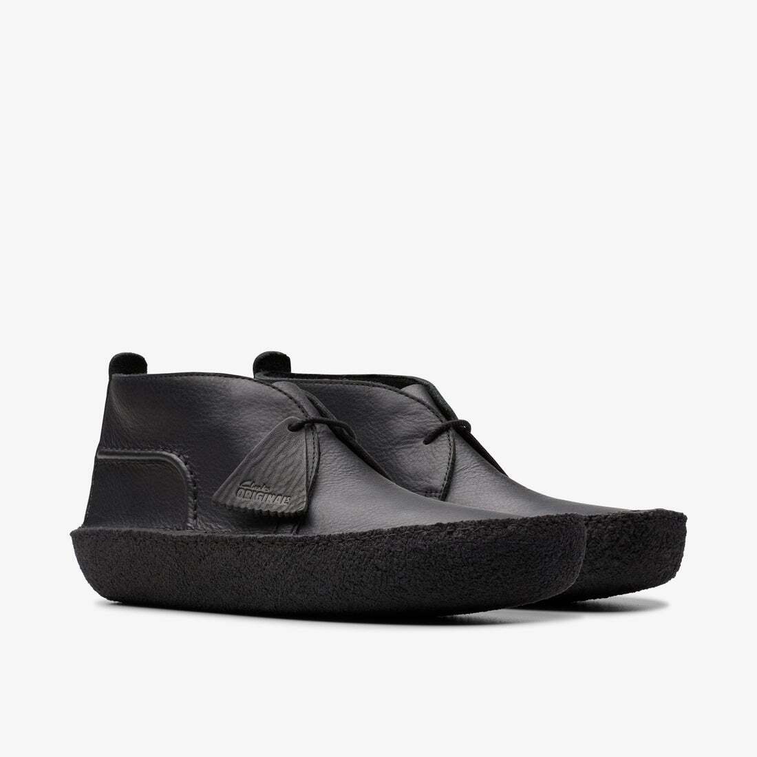 26180626 Clarks Desert Rain Black Leather (Men's)