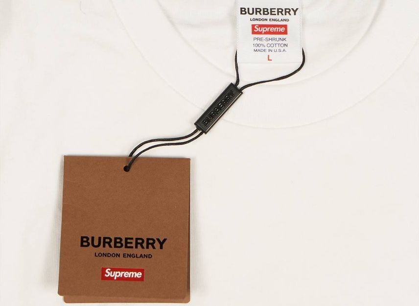 Supreme Burberry Box Logo Tee White