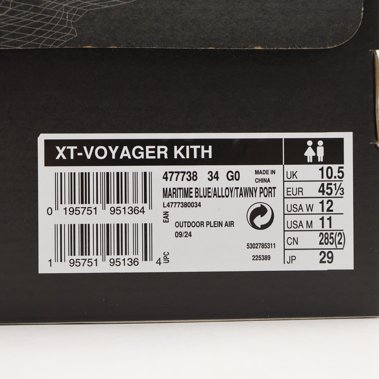 L47773800 KITH Salomon XT-Voyager Maritime Blue Alloy Tawny Port (Men's)
