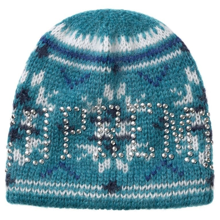 Supreme Studded Fair Isle Beanie Blue