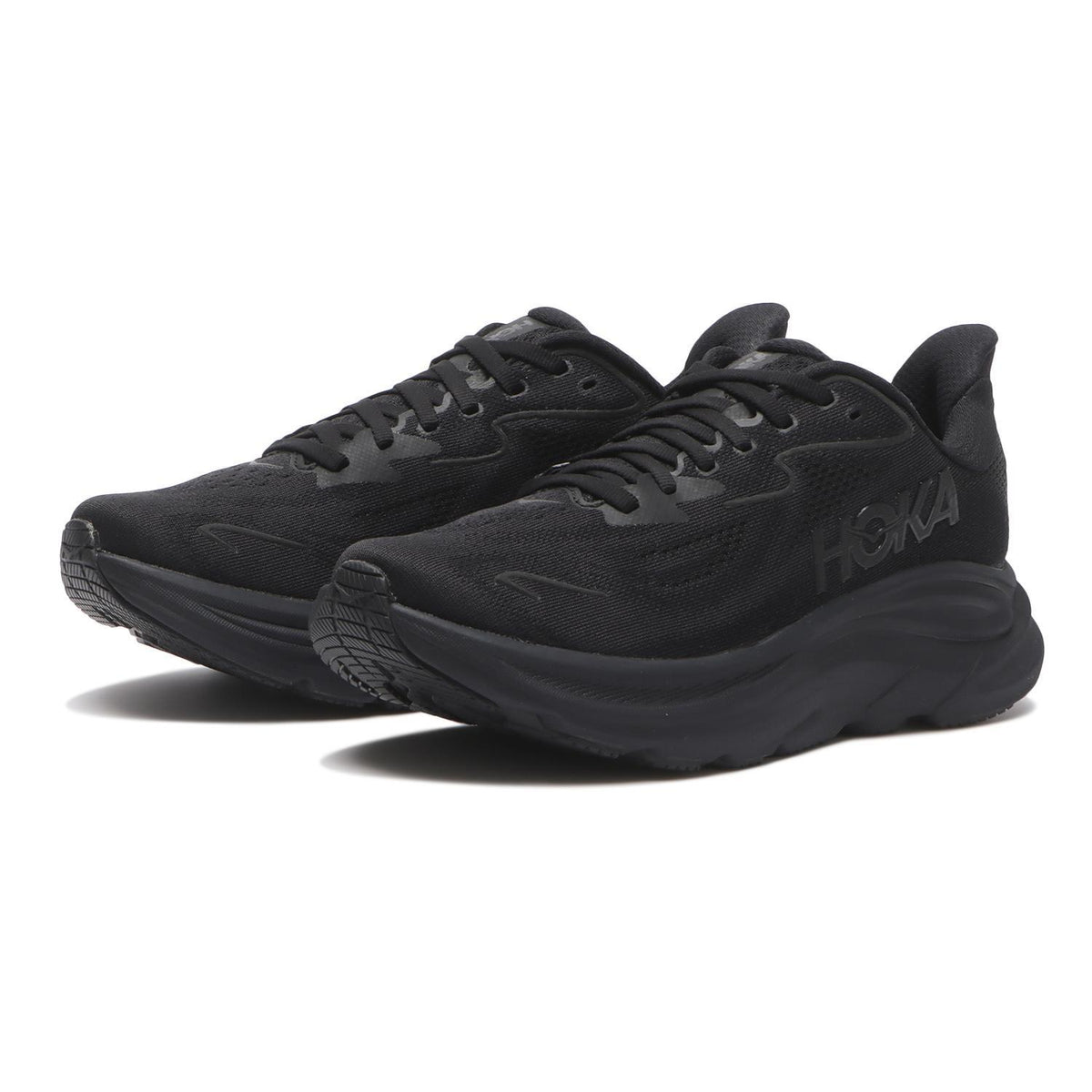 1162030-BWHT Hoka Clifton 10 Black Black (Men's)