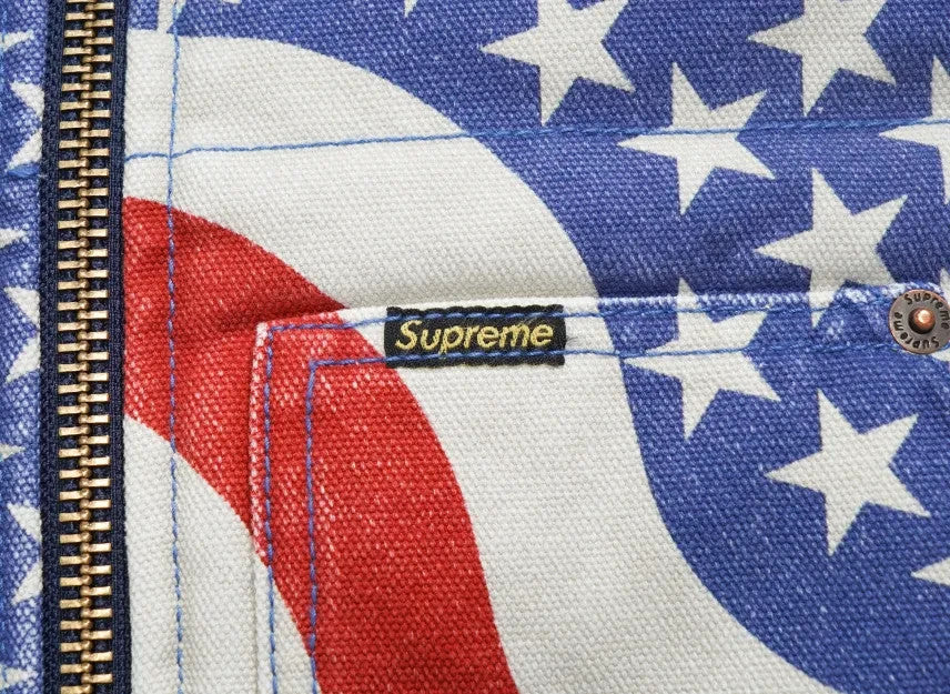 Supreme Flag Quilted Hooded Work Jacket "Multicolor"