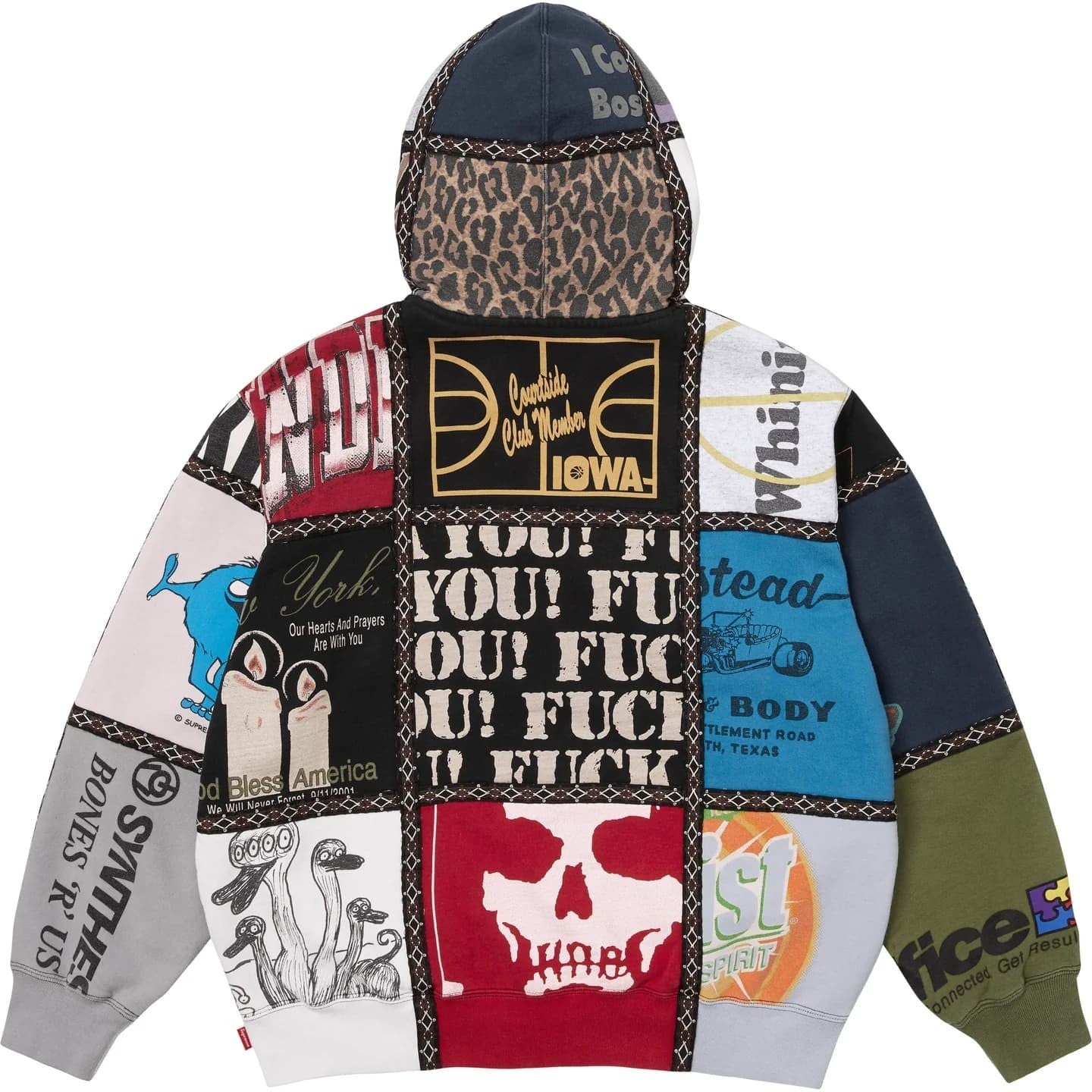 Supreme Number (N)ine Patchwork Zip Up Hooded Sweatshirt Multi