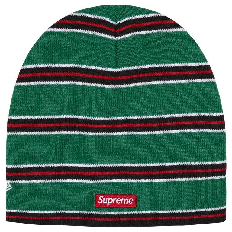 Supreme New Era Stripe Beanie Green