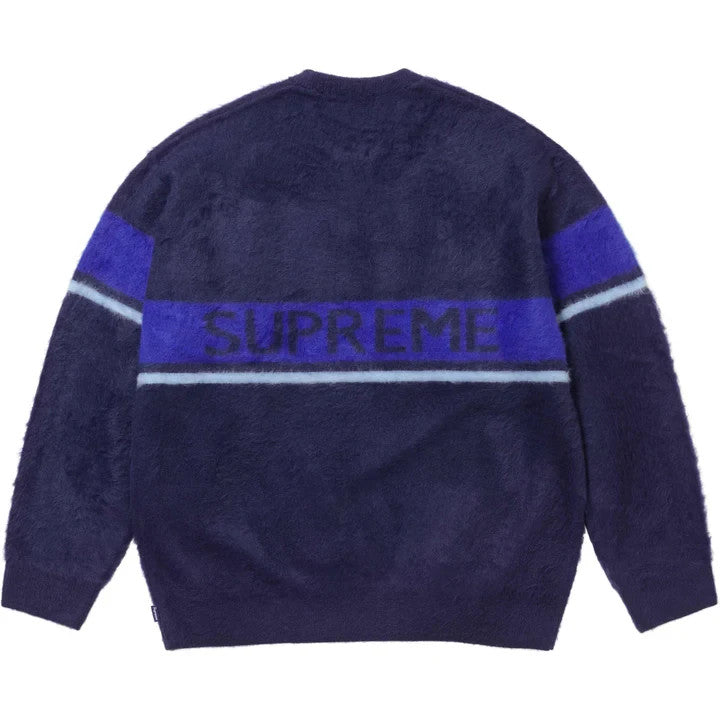 Supreme Brushed Stripe Sweater Navy