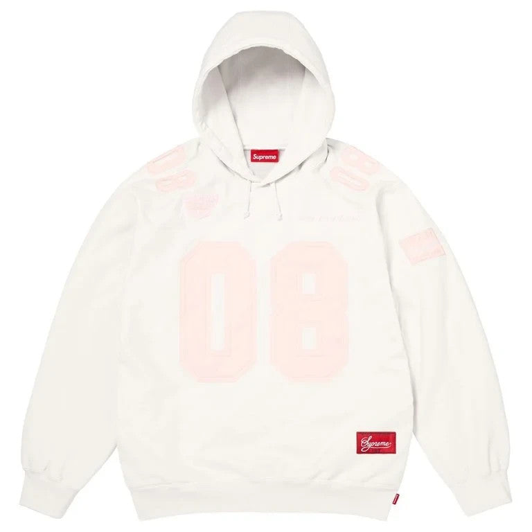 Supreme Football Jersey Hooded Sweatshirt White