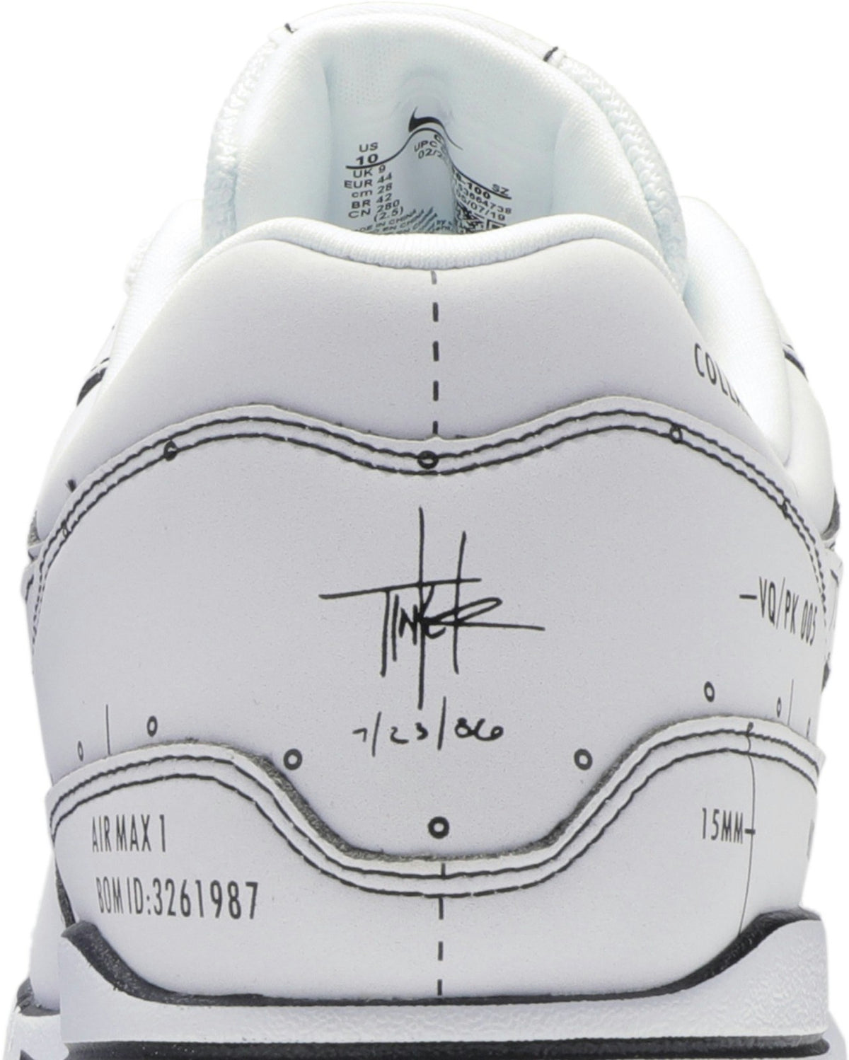 CJ4286-100 NIKE AIR MAX 1 "TINKER SCHEMATIC WHITE" (Men's)