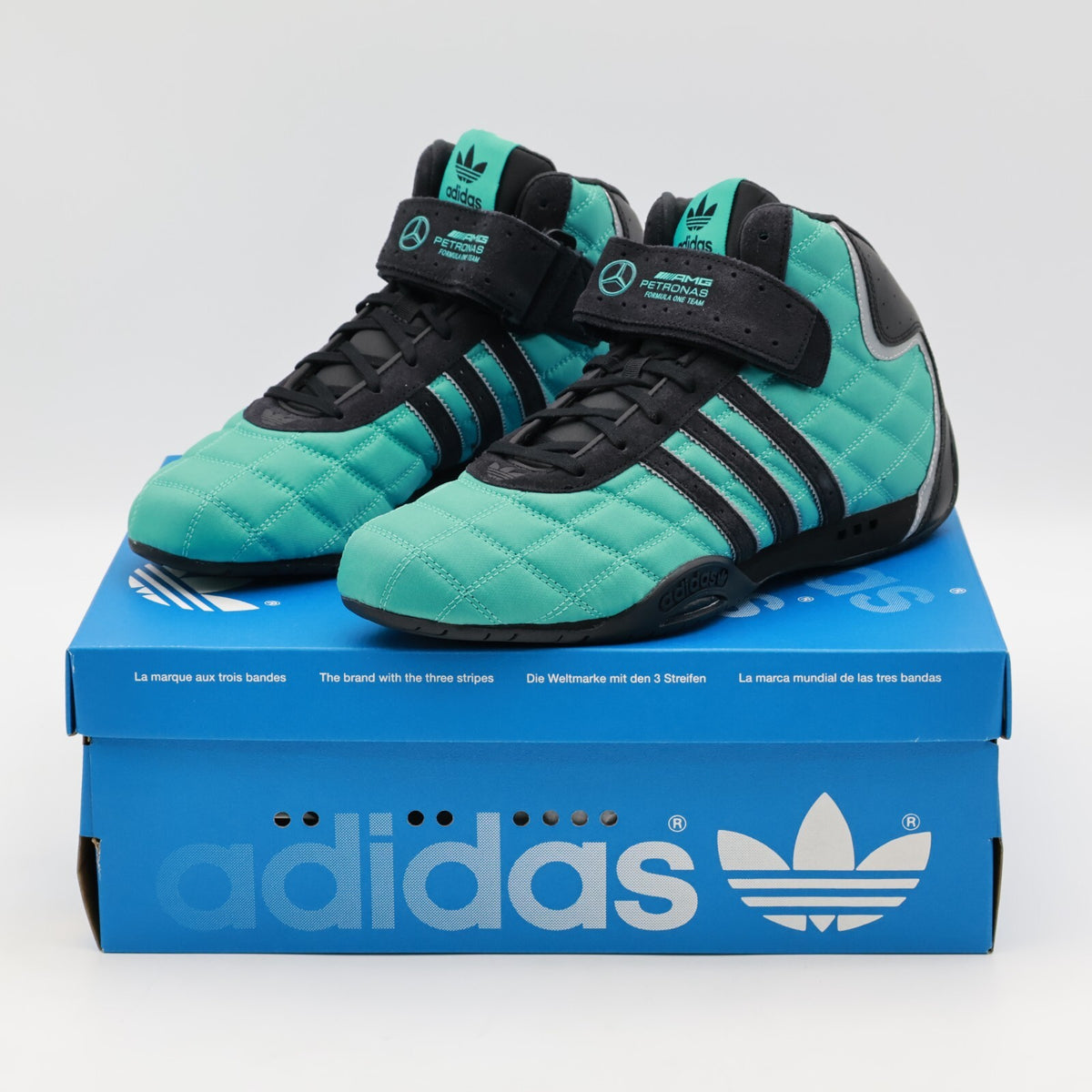 JQ1779 Mercedes AMG PETRONAS F1 Team adidas Adiracer High Semi Mint Rush (Men's)