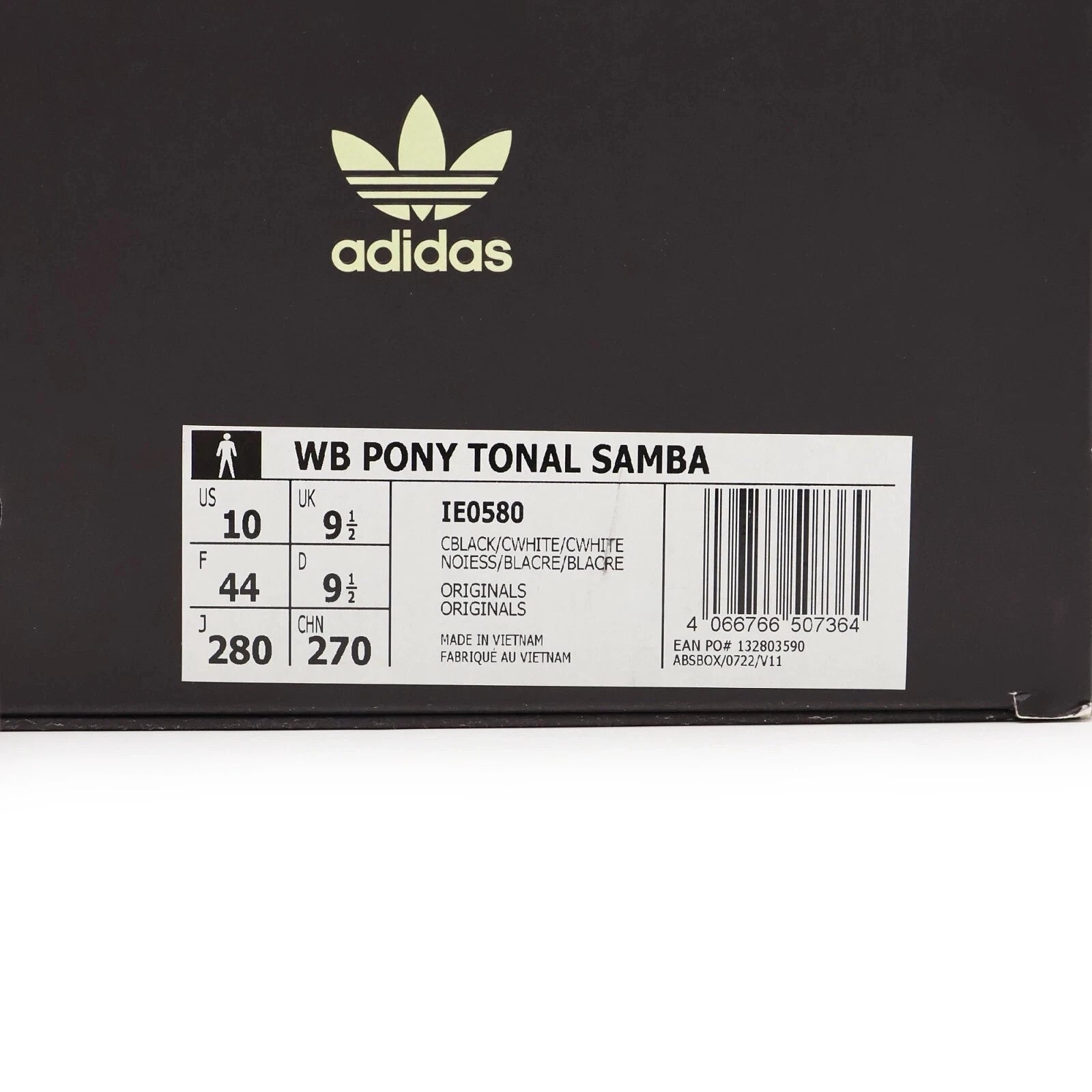 IE0580 Wales Bonner adidas Samba Pony Tonal Low Core Black Cream White (Men's)