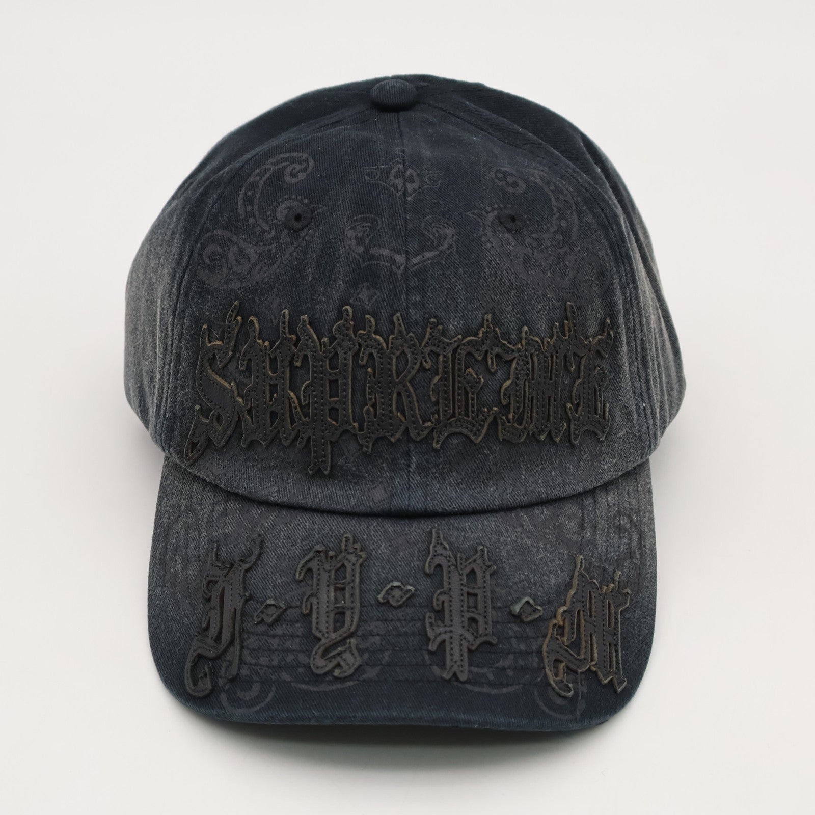 Supreme Leather Applique 6-Panel Black