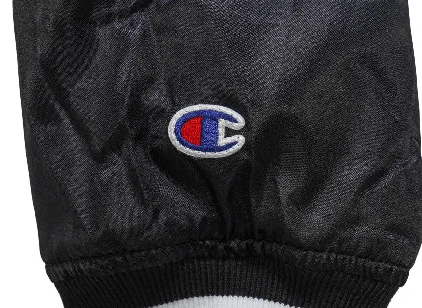 Supreme x Champion Satin Varsity Jacket "Black"