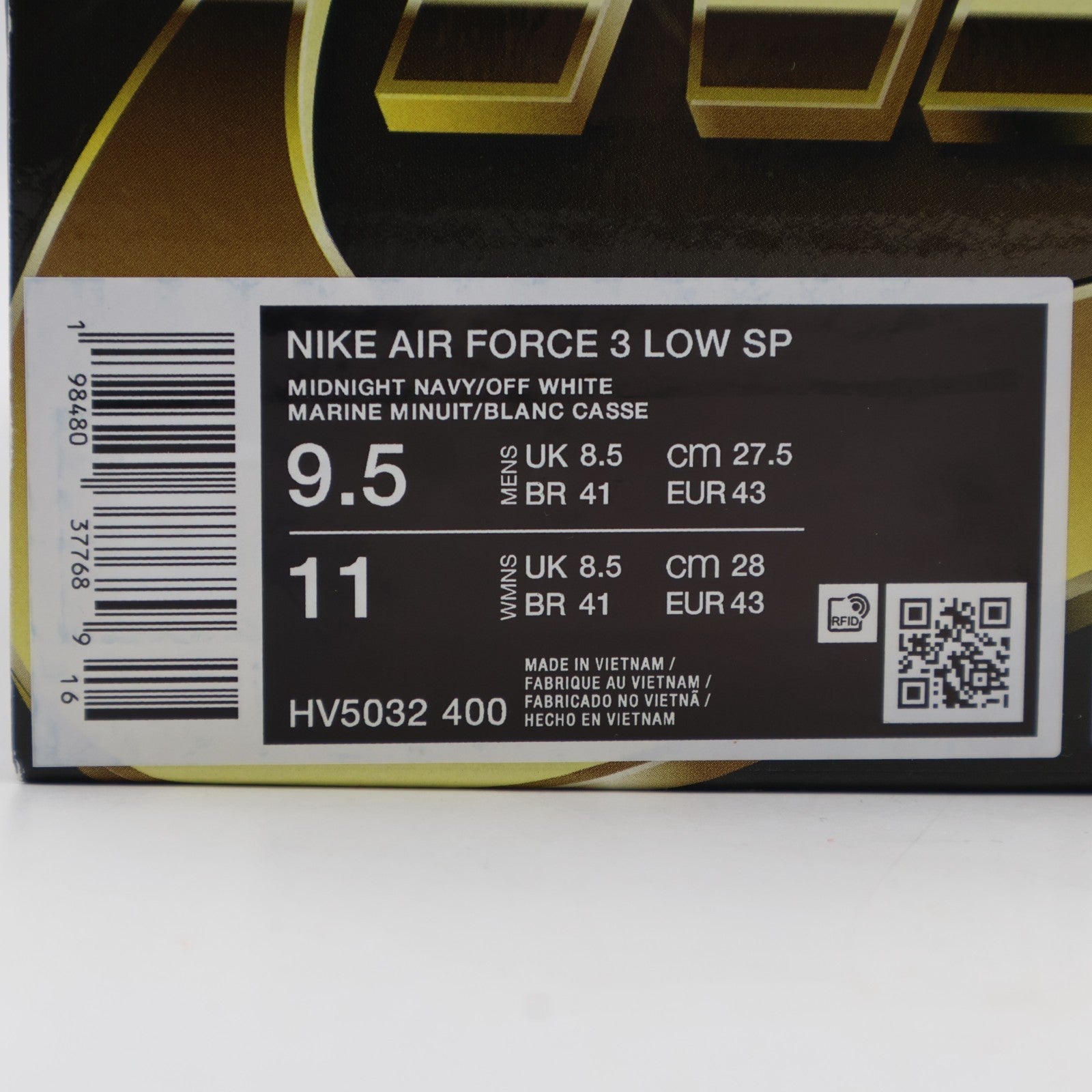 HV5032-400 NIGOÂ® Nike Air Force 3 Low SP College Midnight Navy (Men's)