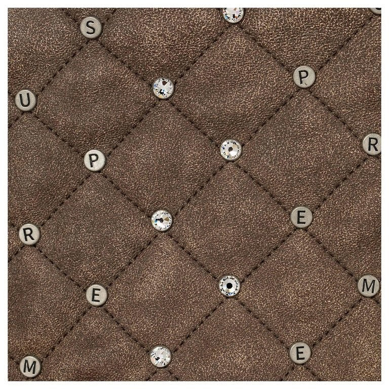 Supreme Swarovski Studded Quilted Leather Jacket Brown