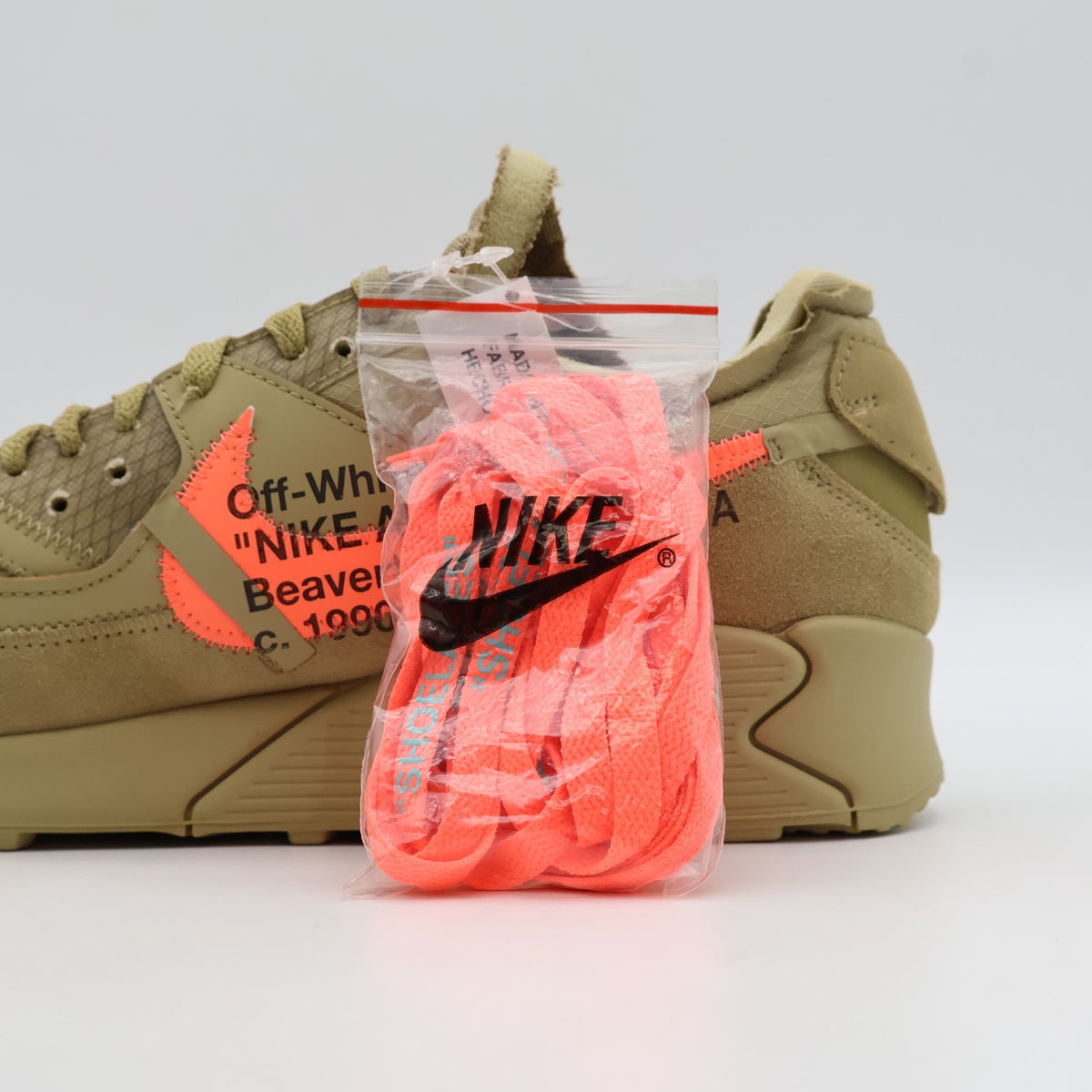 AA7293-200 Nike Air Max 90 Off-White Desert Ore Hyper Jade Bright Mango (Men's)
