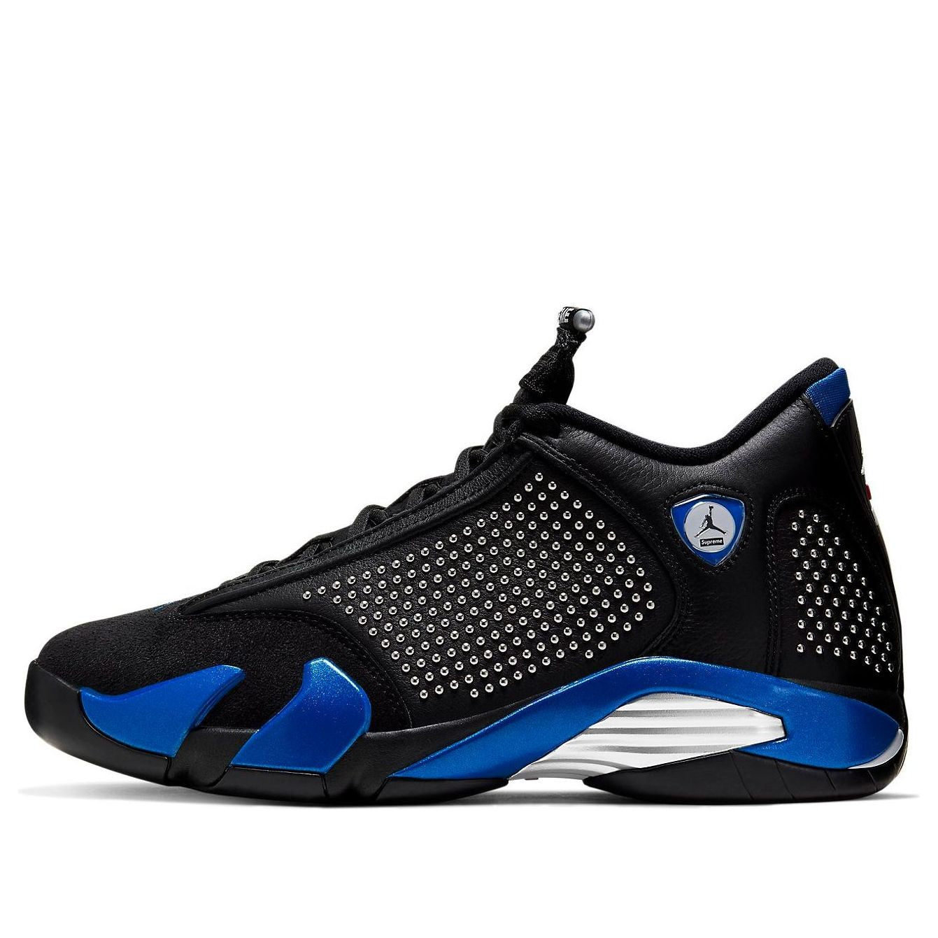 BV7630-004 Supreme Nike Air Jordan 14 Retro Black Varsity Royal Chrome (Men's)