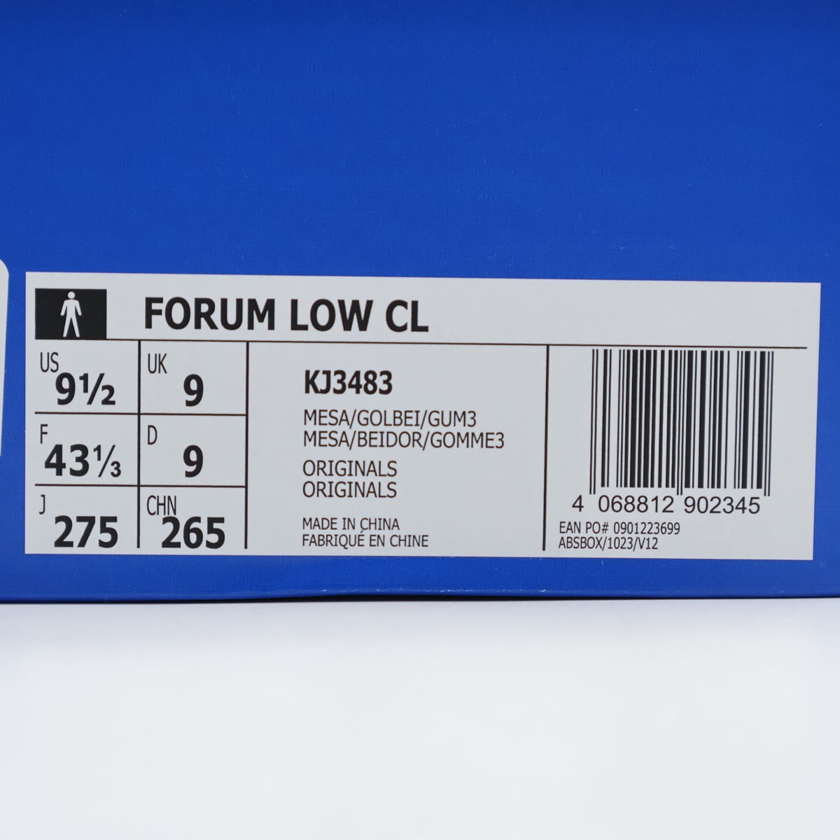KJ3483 adidas Originals Forum Low CL Mesa Gold Gum3 (Men's)