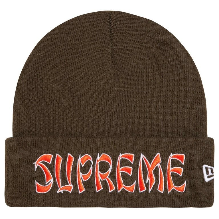 Supreme New Era Action Beanie Brown
