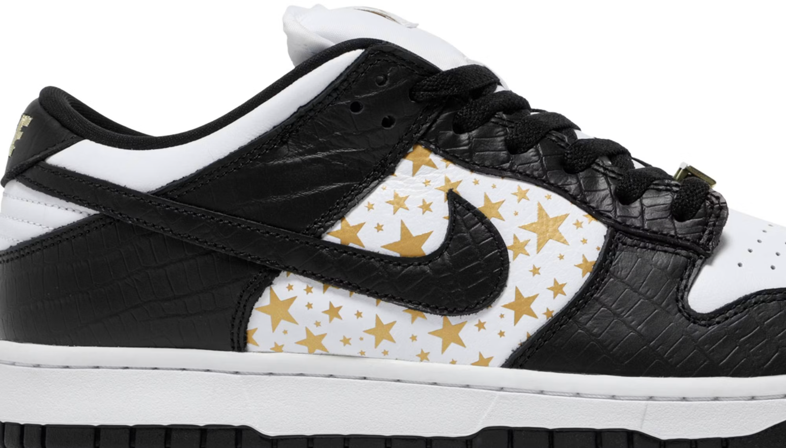 DH3228-102 Supreme Ã Nike SB Dunk Low OG QS Gold Stars "White/Black" (Men's)