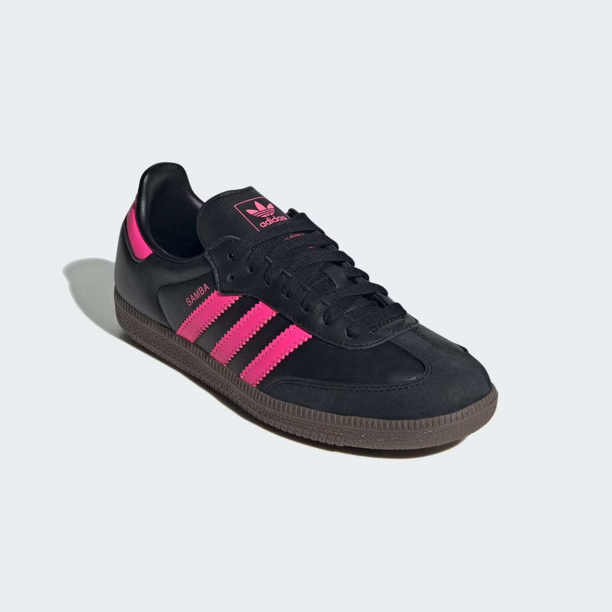 JS1386 adidas Originals  Samba OG Core Black Lucid Pink Gum (Women's)