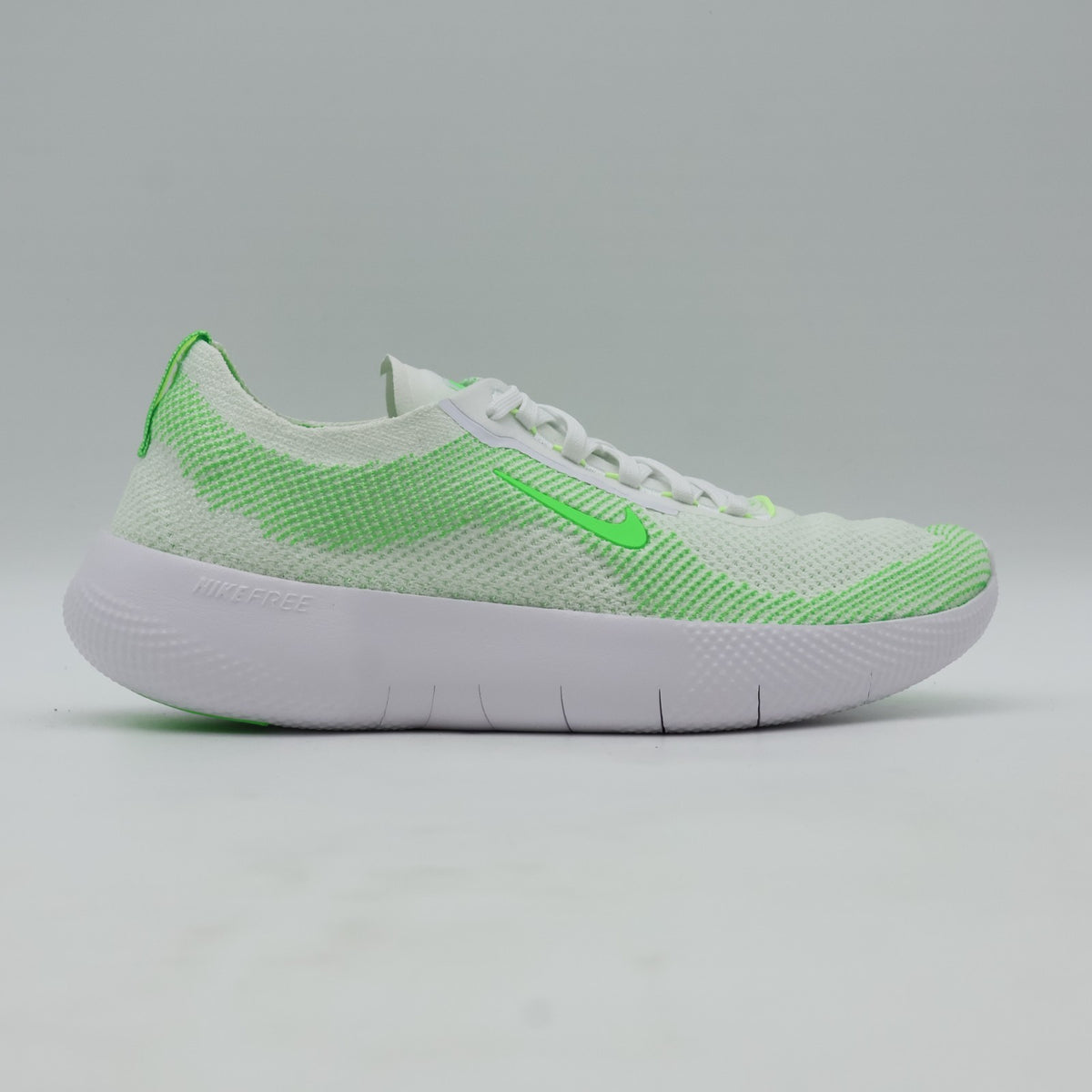 HF1078-102 Nike Free 2025 White Barely Volt Green Strike (Men's)