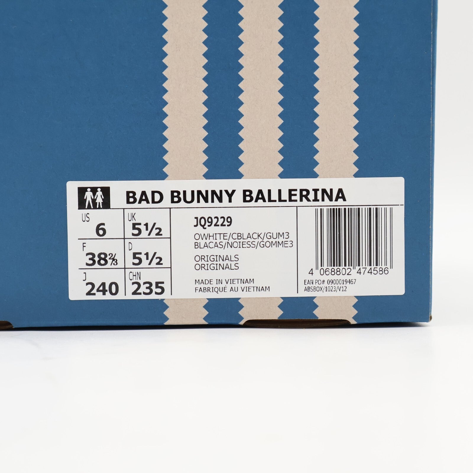 JQ9229 Bad Bunny Ã adidas Ballerina Off White Core Black Gum (Men's)