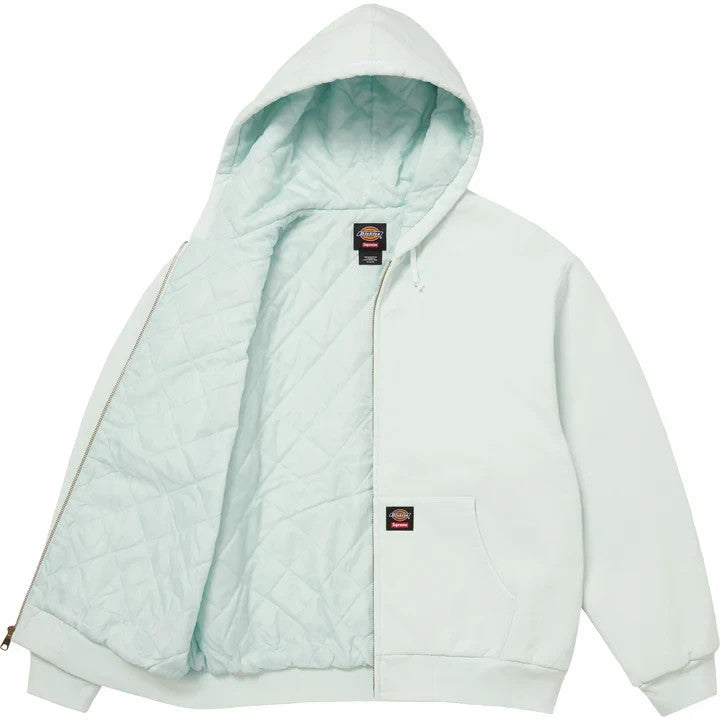 Supreme Dickies Quilted Lined Zip Up Hooded Sweatshirt Pale Blue