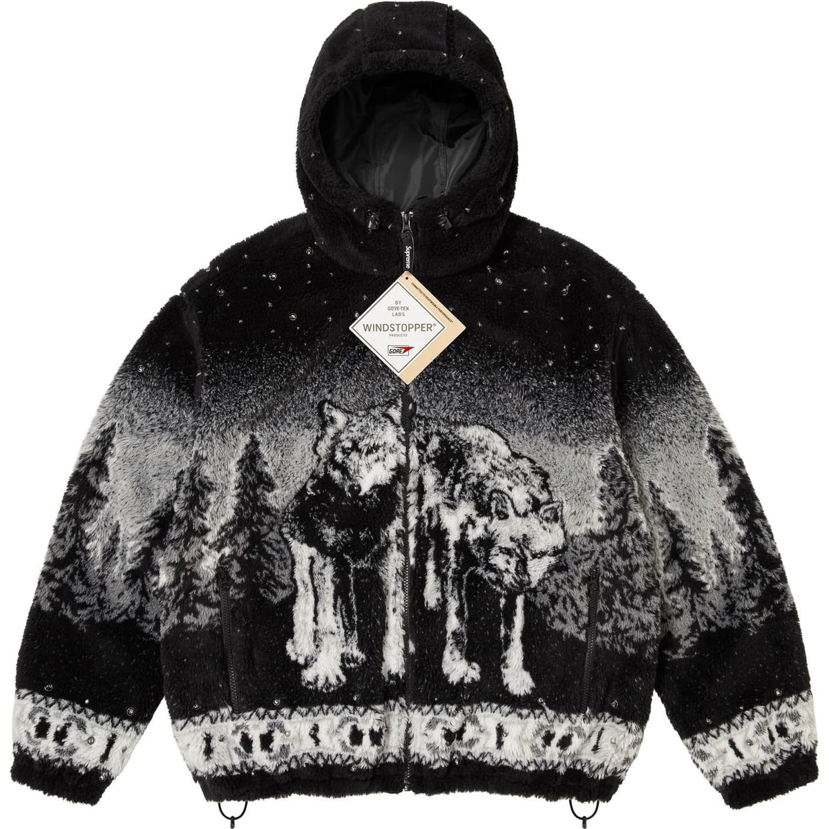 Supreme B.B. Simon Reversible Hooded Fleece Jacket Black
