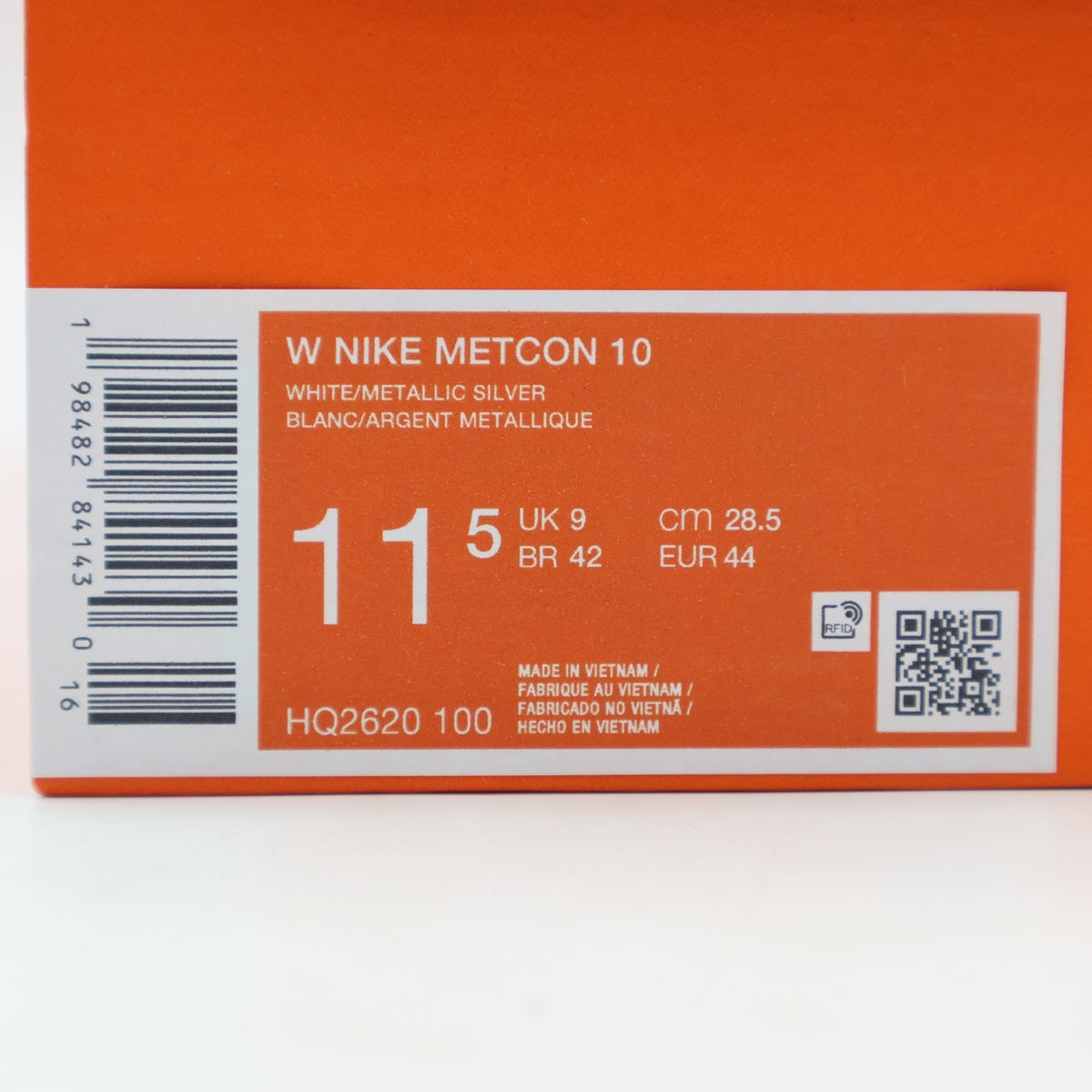 HQ2620-100 Nike Metcon 10 White Platinum Tint Wolf Grey Metallic Silver (Women's