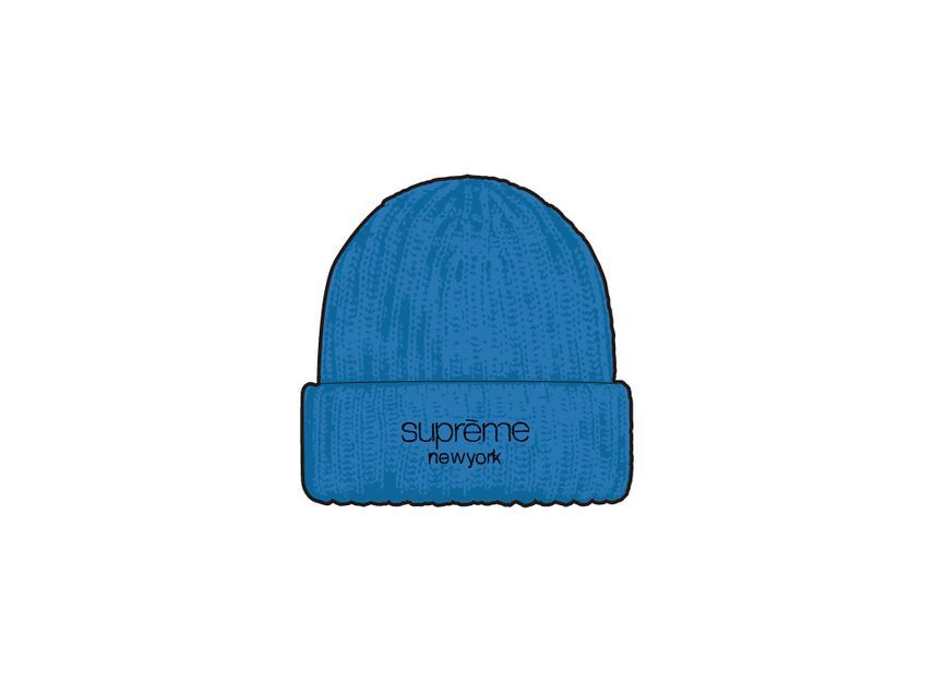 Supreme Classic Logo Chunky Ribbed Beanie Light Blue