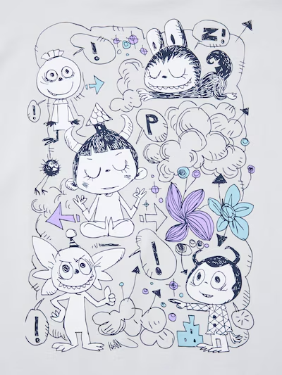 Uniqlo POP MART THE MONSTERS (LABUBU) UT Women'S  Light Grey