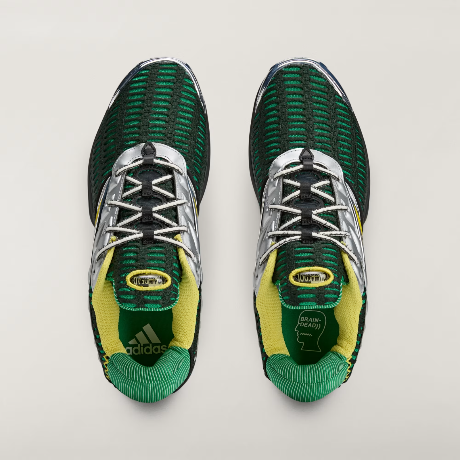 JQ6793 Brain Dead Ã adidas Climacool 2 Core Black Impact Yellow Silver (Men's)
