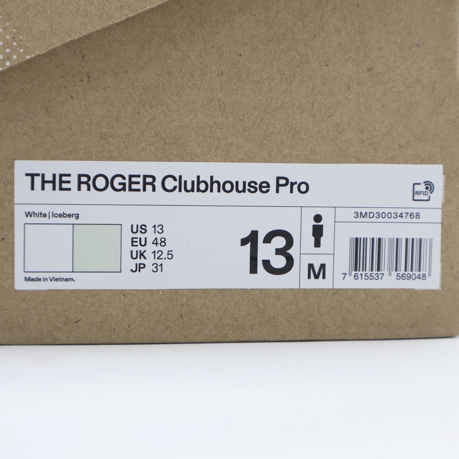 3MD30034768 On The Roger Clubhouse Pro White/Iceberg (Men's)