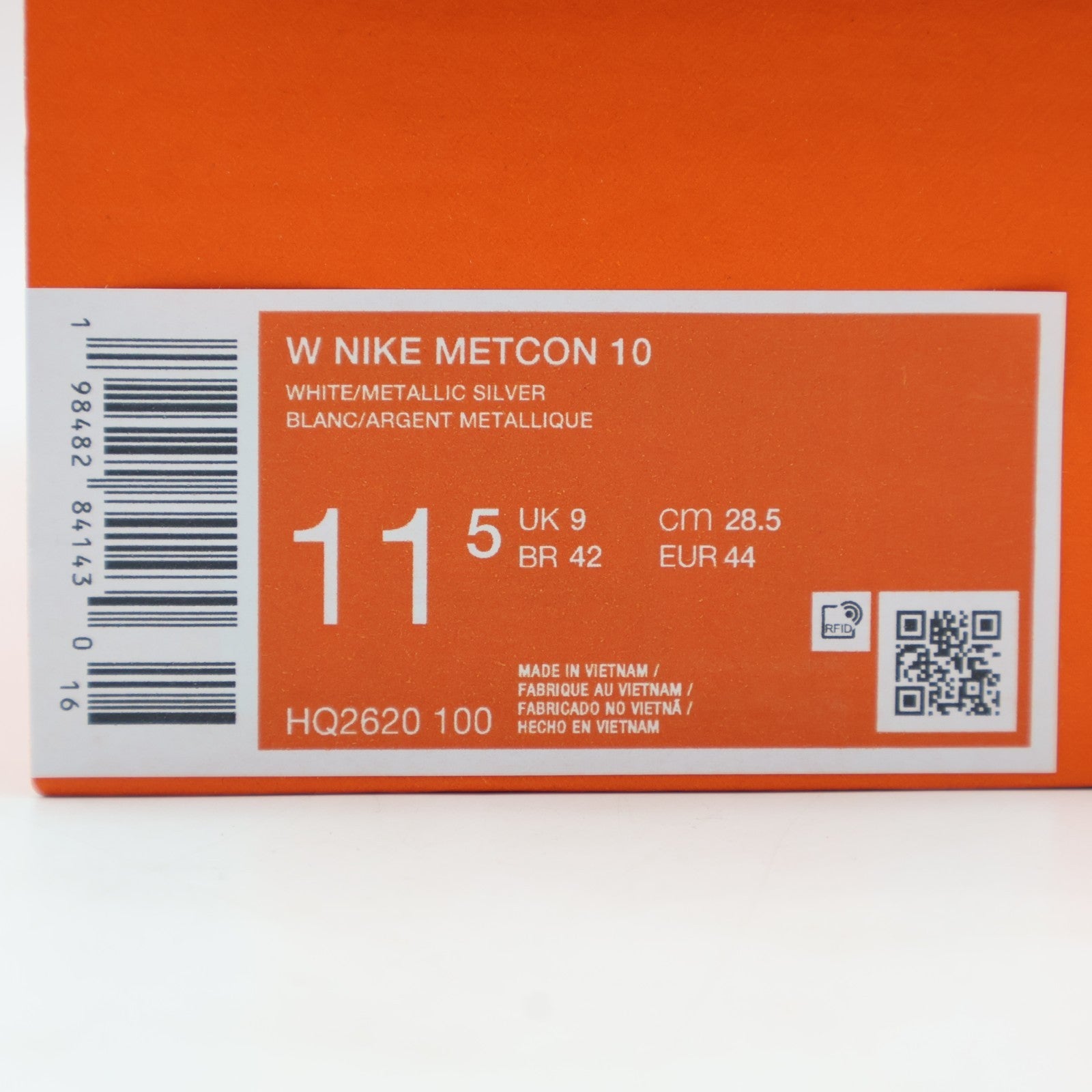 HQ2620-100 Nike Metcon 10 White Platinum Tint Wolf Grey Metallic Silver (Women's