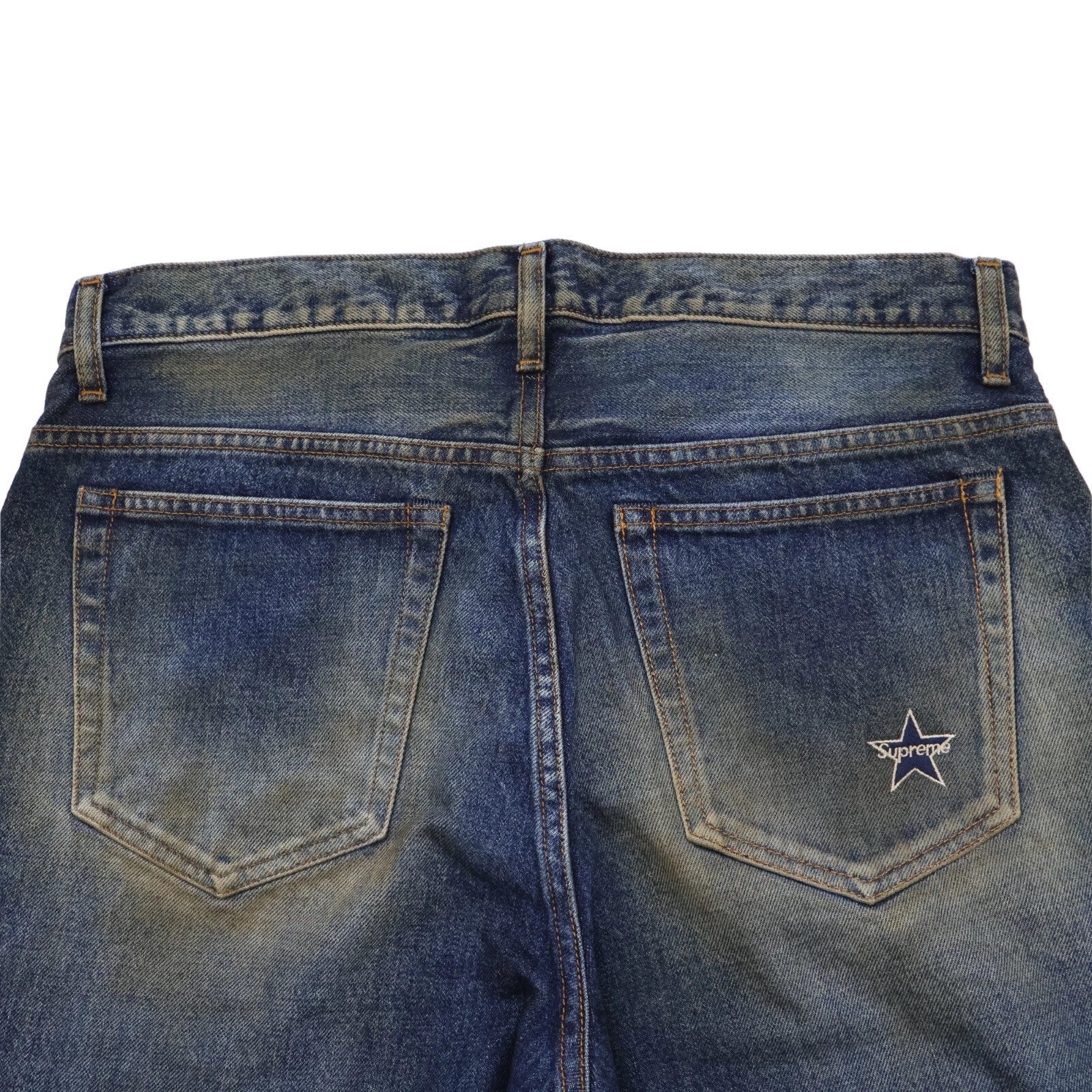 Supreme Distressed Loose Fit Selvedge Jean Washed Indigo