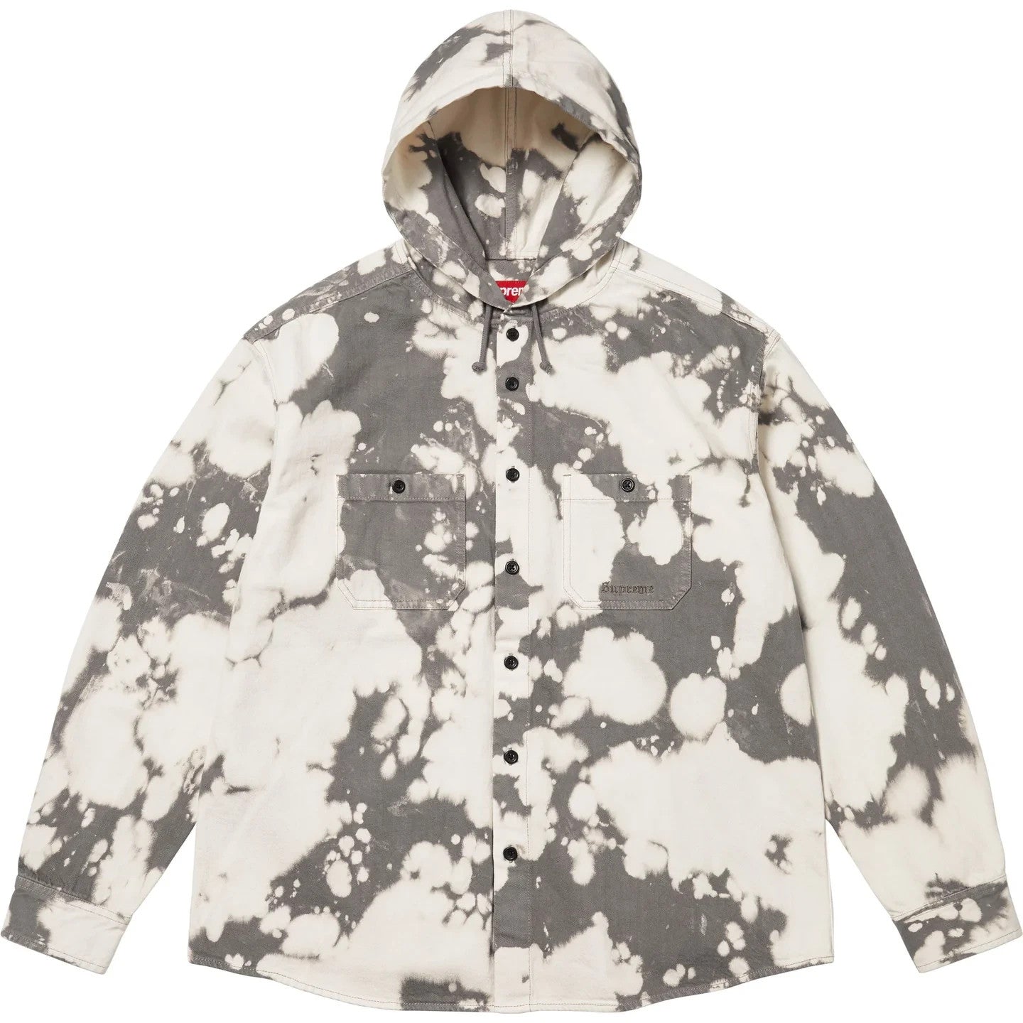 Supreme Hooded Denim Shirt Bleached