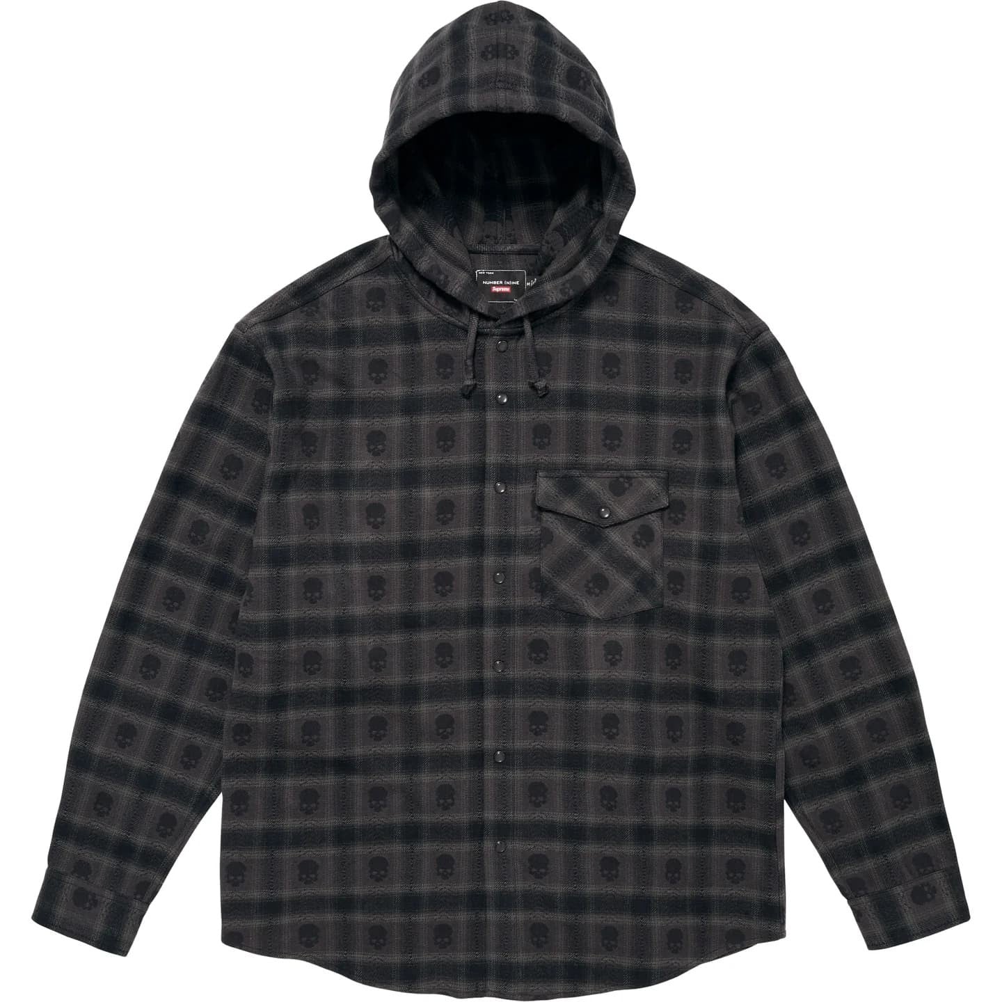 Supreme Number (N)ine Hooded Flannel Shirt Black