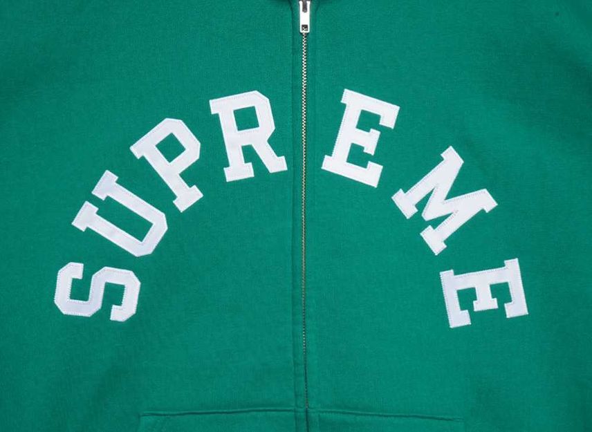 Supreme Champion Zip Up Hooded Sweatshirt Green