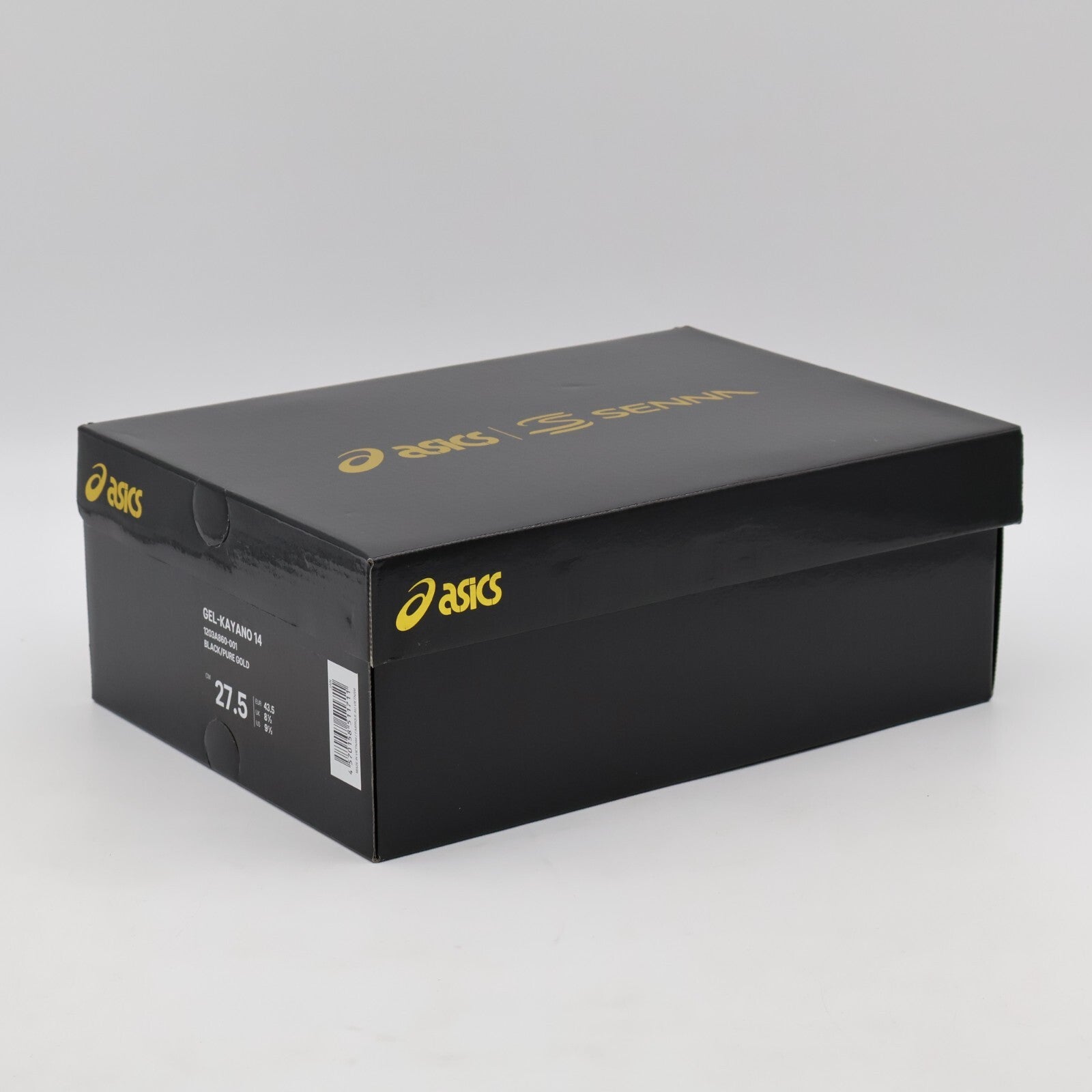 1203A860-001 Ayrton Senna Asics Gel-Kayano 14 Black Pure Gold (Men's)
