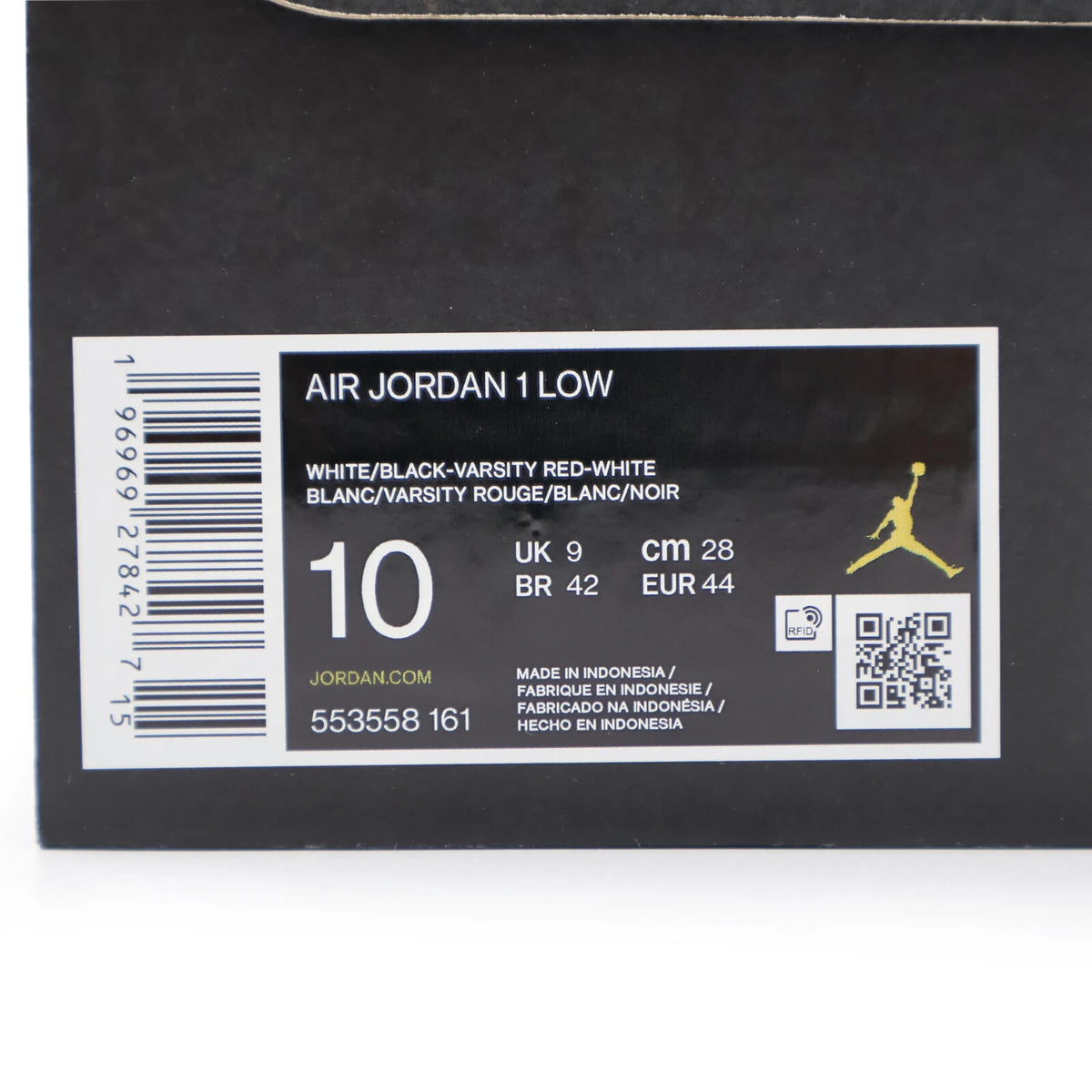 553558-161 Nike Air Jordan 1 Low Bred Toe (Men's)