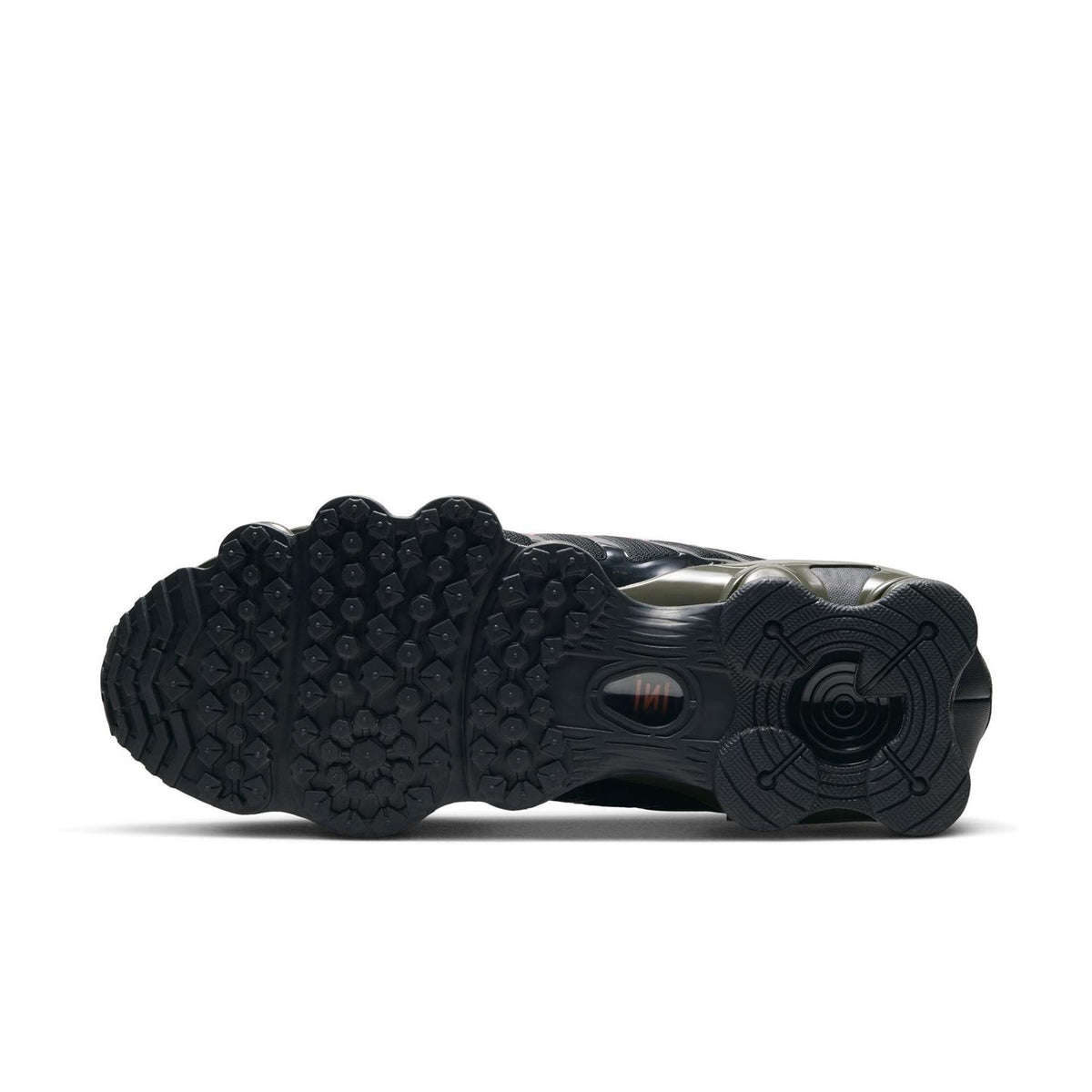 IR0918-001 Nike Shox TL "Black/Cargo Khaki-Sequoia-Newsprint"