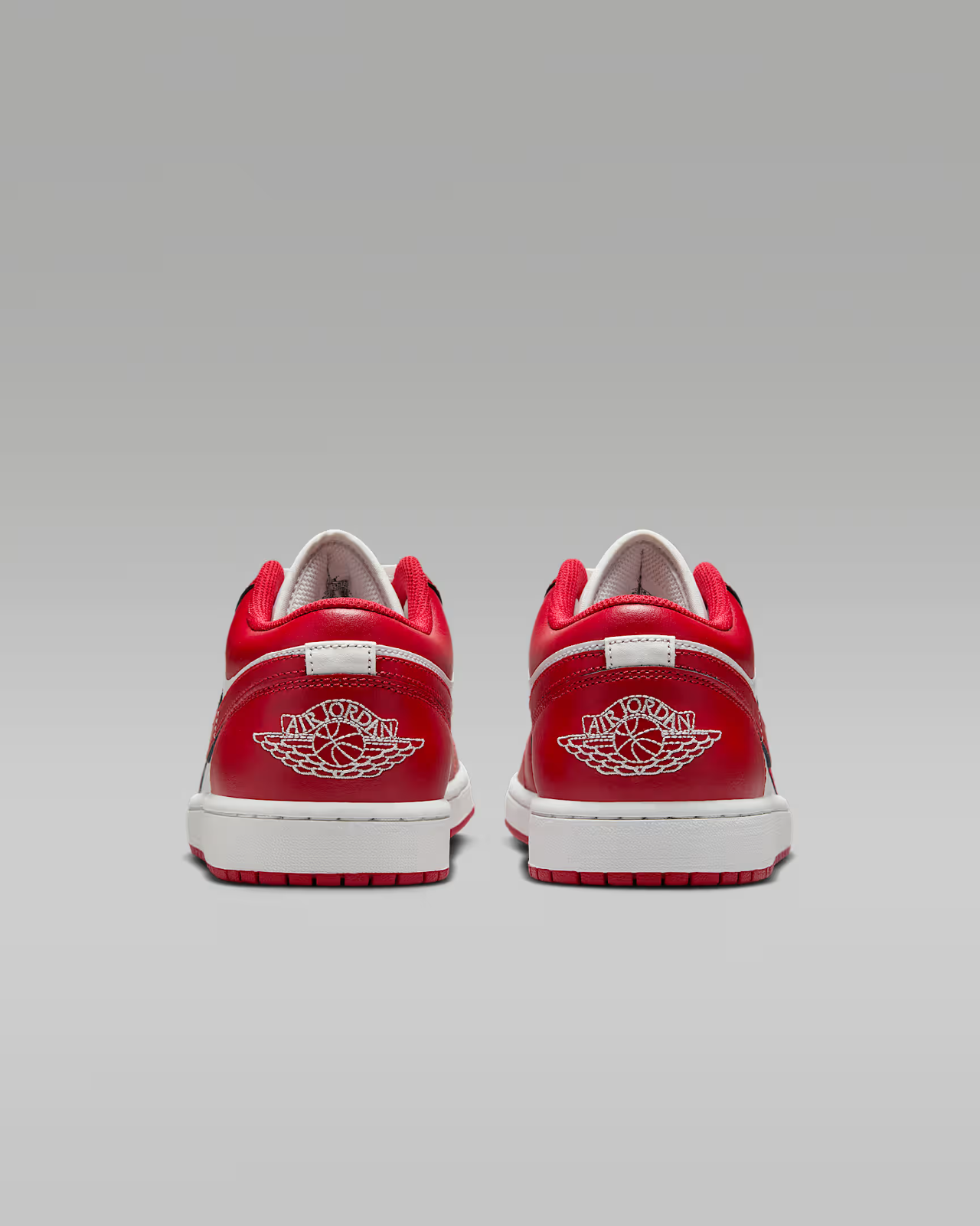 553558-166 Nike Air Jordan 1 Low Summit White Summit White Varsity Red (Men's)