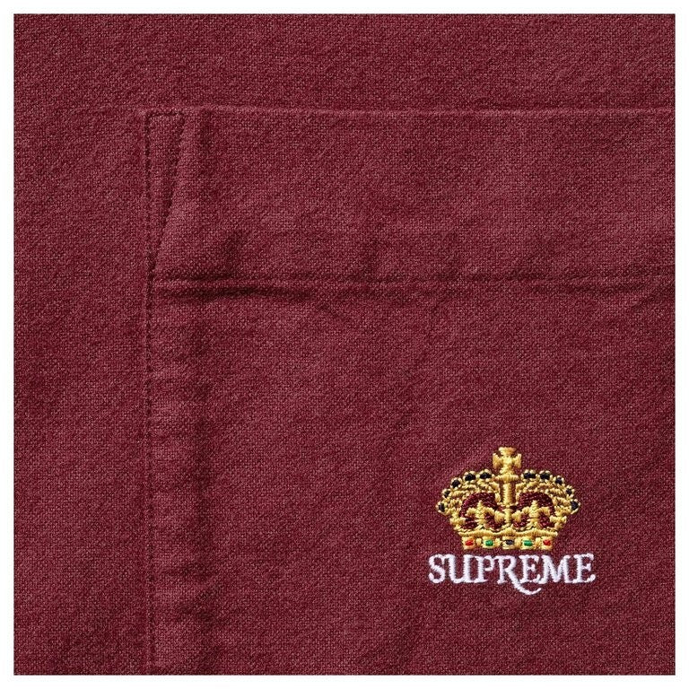 Supreme Loose Fit Flannel Oxford Shirt Burgundy (26FW)