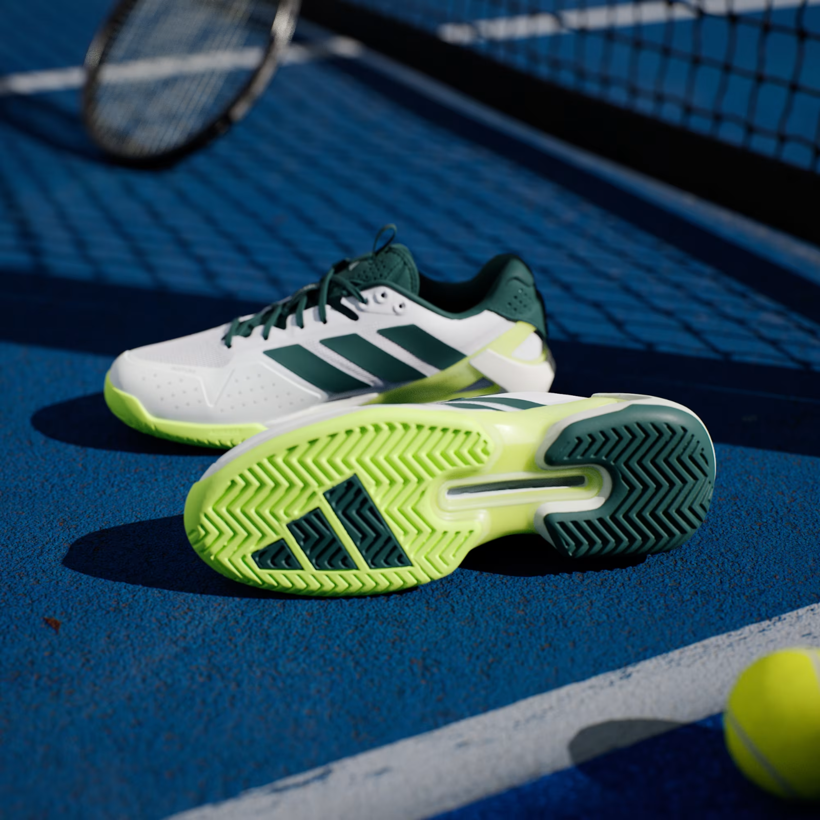 JR2714 adidas Adizero Ubersonic 5 Tennis Cloud White Aurora Ivy  (Men's)