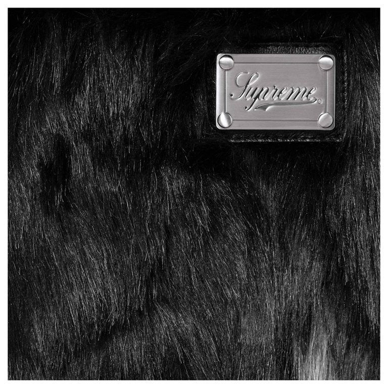 Supreme Lynx Faux Fur WINDSTOPPER Overcoat Black