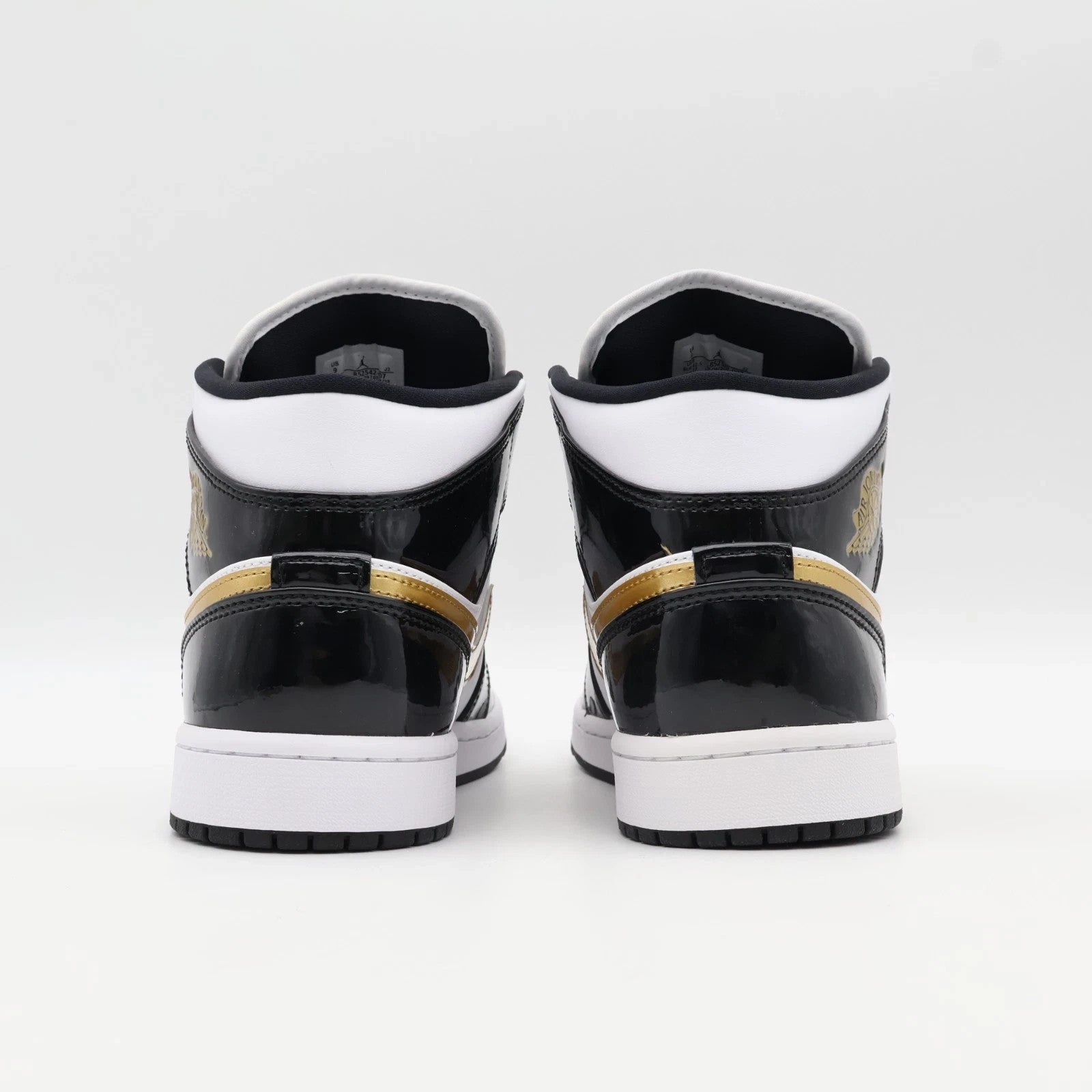 Size 11 - 852542-007 Jordan 1 Mid SE Patent Black Gold (Men's)