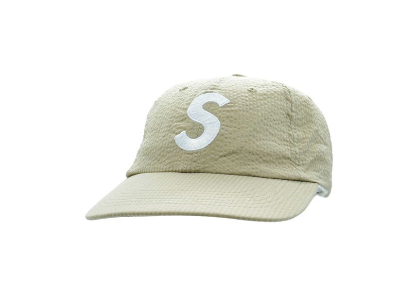 Supreme Seersucker S Logo 6-Panel Tan