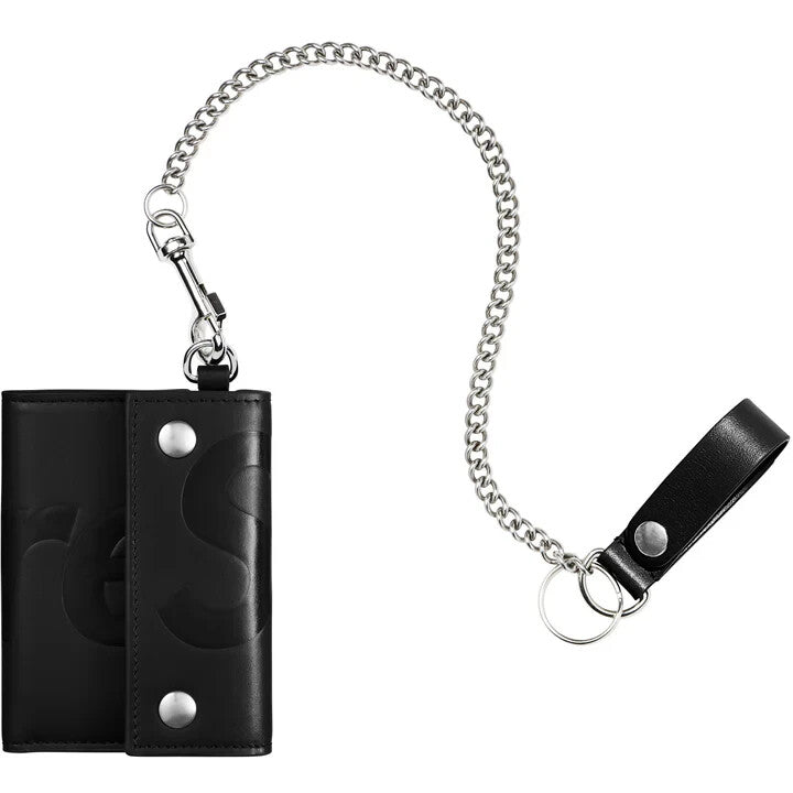 Supreme Leather Chain Wallet Black